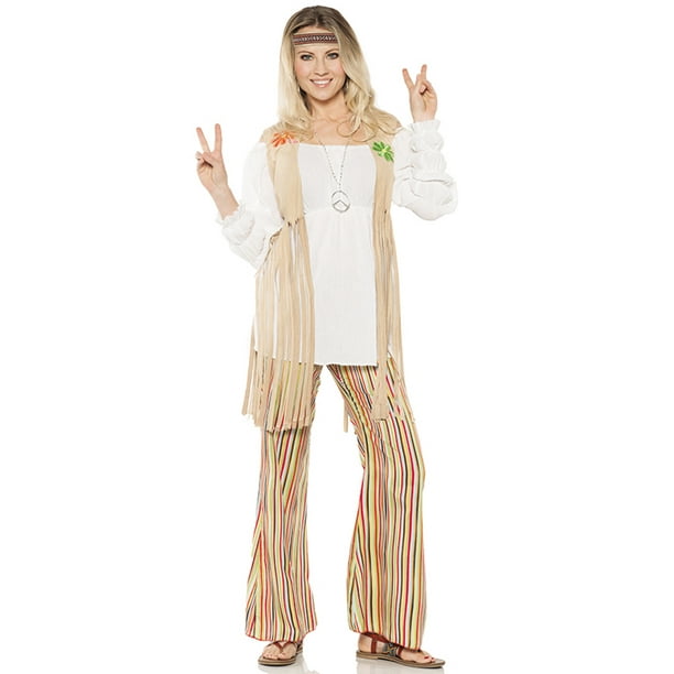 Feeling Groovy Childs Brown Woodstock Diva Costume Medium 